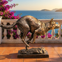 Statue de loup hurlant en bronze sur mesure - Moulage à la cire perdue sur mesure avec patine antique appliquée à la main, sculpture en bronze