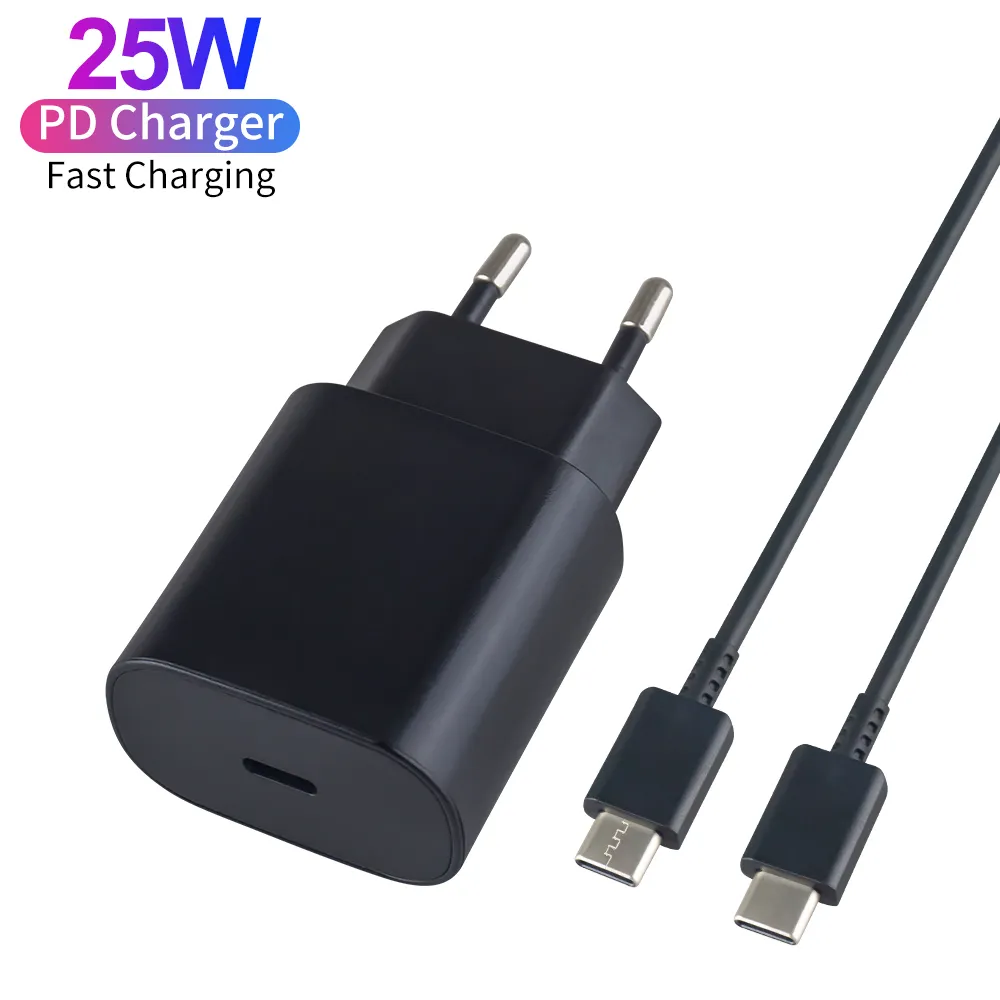 Factory Wholesale PD Super 25W Charger USB-C Type C Wall Charger Fast Charging Travel Plug Adapter For Samsung