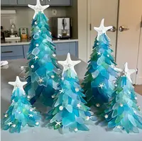 अमेज़न गर्म बेच जेड राल गहने क्रिसमस घर सजावट कृत्रिम टेबलटॉप मिनी क्रिसमस पेड़