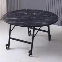 Table ronde pliante solide avec roues | Table à manger portable peu encombrante pour la maison, les banquets et les restaurants