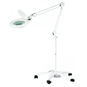 Adjustable Swivel Magnifier Lamp Foldable Steady LED Floor Standing Magnifying Lamp