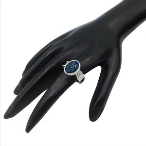 แหวนเพชร Jewelspaark 0.30 กะรัต ทรงกลม สีน้ำเงินเสริมประกาย เงินแท้ 925 สำหรับผู้หญิง แหวนหมั้น - Product Image 5