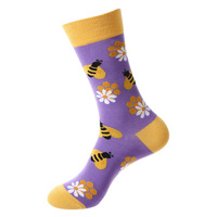 Chaussettes fantaisie à contraste de couleurs, série animaux de la forêt, pour usage quotidien, vente en gros, cadeaux