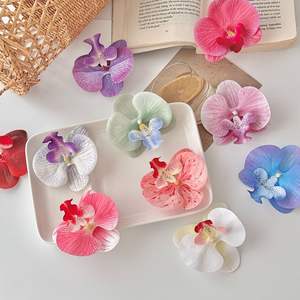 Tête de fleur artificielle Phalaenopsis <span class=keywords><strong>pour</strong></span> la fabrication de pinces à cheveux et accessoires de broche de mariage, fournitures d'artisanat - Product Image 1