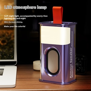YIN007 Haut-parleur sans fil portable de style mecha transparent avec éclairage LED RVB, <span class=keywords><strong>petit</strong></span> canon en acier, caisson de basses de bureau pour ordinateur - Product Image 2