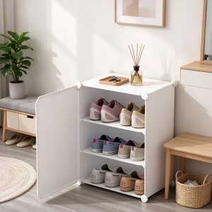 Mueble Zapatero Moderno para Entrada con Estantes Abiertos y Puerta Lateral para Pasillo o Dormitorio - Product Image 4