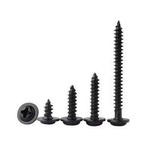 Black Phillips Head Round Head Self Tapping Screw With Washer M3 M3.5 M4 Metal Use Metric Grade A - Product Image 2