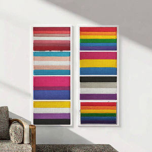 레인보우 플래그 자수 패치 3D 멀티 컬러 패브릭 게이 트랜스젠더 셔닐 실 자수 패치 - Product Image 3