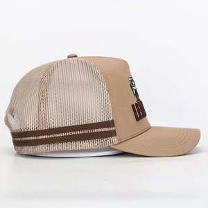 Gorra de béisbol de malla de algodón de 5 paneles de alta calidad con logotipo bordado y patrón de letras, personalizada, decorativa, de moda, al por mayor - Product Image 3