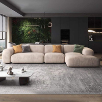 Ensemble de canapés modulaires en tissu de style italien moderne, canapé en forme de L pour salon de villa, meubles haut de gamme pour la maison
