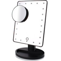 Espejo de Maquillaje Portátil con Pantalla Táctil LED Personalizada, Lámpara de Mesa con Espejo Cosmético
