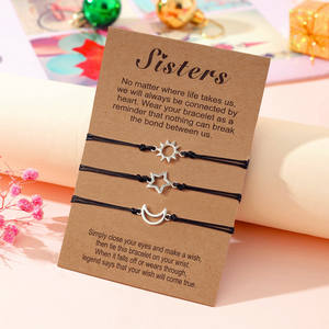 Freundschaft geschenk Moon Sun Star Charm Armband Geschenk für den besten Freund Schwester Pinky Swear <span class=keywords><strong>Promise</strong></span> Paar Armbänder - Product Image 2