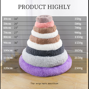 Lange Kunstbont Huisdierenbed Comfortabel Waterdicht Pluche Donut Ronde Hondendeken Dropshipping Zachte Wasbare Kattenbed Verwijderbaar Huisdierkussen - Product Image 5