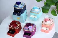 Boîte à bijoux en fleurs éternelles en gros, support de bague rose éternelle avec tiroir, cadeau pour femme, Saint-Valentin, remise de diplôme, décoration intérieure