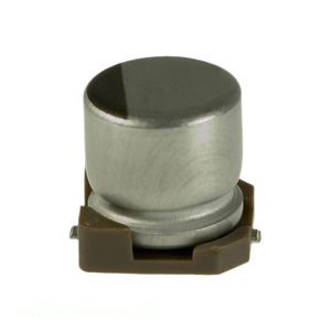Condensador Original de 10 uF, Aluminio, 10UF, 20%, 25V, SMD, Montaje en Superficie, UWT1E100MCL1GB - Product Image 1