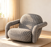 Modernes Konvertierbares Drehbares Chaiselongue-Sofa-Set Wohnzimmermöbel Künstlerischer 3D-Kreis-Garn Freizeitstuhl Stoff
