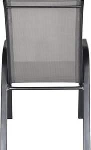 Sillas de Patio Apilables con Reposabrazos, Muebles de Exterior Duraderos para Jardín/Interior/Exterior - Silla de Jardín Gris Claro y Negra - Product Image 4