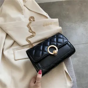 Leverancier Custom Mode Leuke Vierkante Ketting Pu Flip Cover Schouder Messenger Tas Voor Crossbody Lederen Tassen Vrouwen 2024