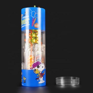 Scatola Cilindrica in Plastica Trasparente Personalizzata Tubi Rotondi in PET PVC PP per Confezionamento <span class=keywords><strong>Caramelle</strong></span> Materiali Riciclati per Alimenti e Zucchero - Product Image 4