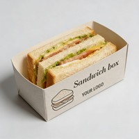 Boîte à sushi en carton biodégradable de qualité alimentaire, design personnalisé, réutilisable, conteneur à sandwich fait main, boîte à collation, boîte à hamburger