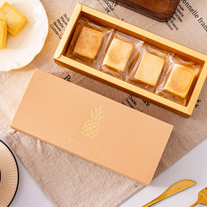 High-end Eco-Friendly Retro Kraft Paper Pineapple Cake Packaging <b>Box</b> with Recycled Materials Customizable Logo Baking Pastry <b>Box</b> - Product Image 4