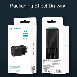 <span class=keywords><strong>65W</strong></span> US EU CN อะแดปเตอร์ที่ชาร์จติดผนังพร้อม3พอร์ต2C1A หลายช่อง USB Type C ที่ชาร์จ GAN สำหรับแล็ปท็อปและโทรศัพท์ - Product Image 2