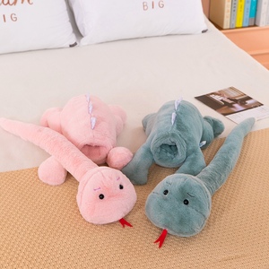 หมอนรองคอและเครื่องอุ่นมือ2 in 1ทำจากผ้าฝ้าย PP นุ่มๆของเล่นตุ๊กตางูไดโนเสาร์ดีไซน์น่ารัก - Product Image 1