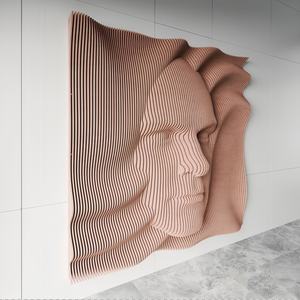 ML-WD056 Sculpture murale en bois, panneau décoratif mural, portrait, décoration haut de gamme, œuvre d'art pour la maison, la chambre d'hôtel, le magasin - Product Image 4