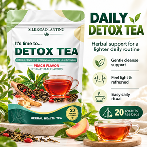OEM Herbal Detox <b>Tea</b> Peach Flavor 20 Pyramid Bags Body Cleanse Colon Detox Flat Belly Slimming <b>Tea</b> Manufacturer - Product Image 3