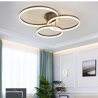 Plafonnier LED Moderne Rond Plafonnier Intérieur Maison Chambre Salon Anneau en Aluminium Plafonnier