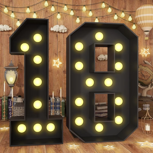 Letrero de Espuma con el Número 1 Iluminado, 4 Pies, Kit de Bricolaje Precortado para Decoraciones de Primer Cumpleaños, <span class=keywords><strong>Año</strong></span> <span class=keywords><strong>Nuevo</strong></span> y Aniversario - Product Image 5
