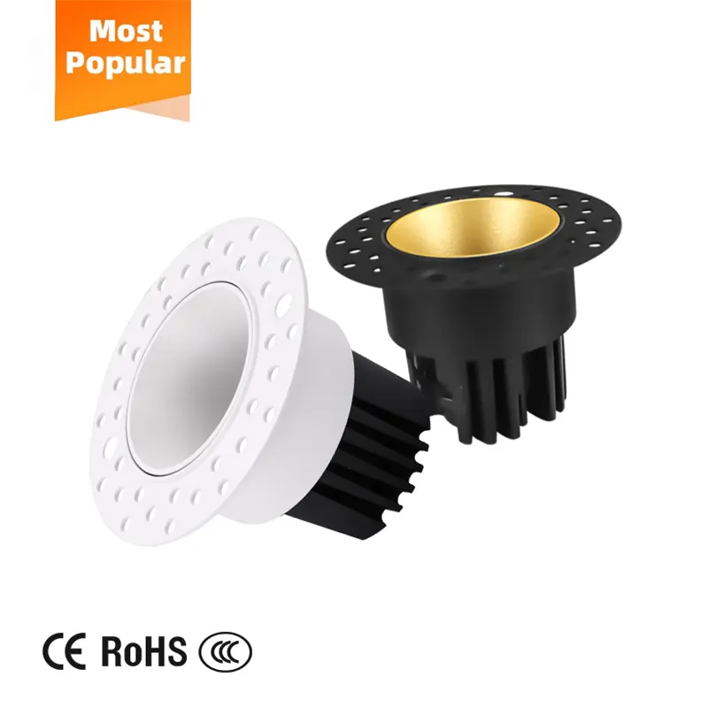 Professional Manufacturer Aluminium Trimless Dimmable Cob Ceiling Led Recessed Mounting Downlight