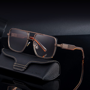 Gafas de Sol Cuadradas de Metal con Doble Puente para Hombre, Protección UV400, Montura de PC, Clase 2, Gafas de Conducción - Product Image 2