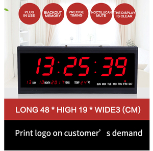 Yizhi 18.9 Inch Lớn Hiển Thị LED Kỹ Thuật Số Đồng Hồ Treo Tường Với Nhiệt Độ Trong Nhà Ngày Ngày Tuần Điện Lịch Đồng Hồ Trang Trí Nội Thất - Product Image 3