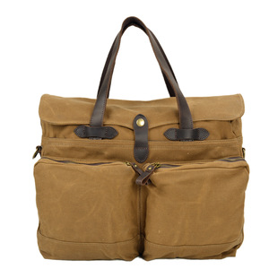 Sac à bandoulière rétro pour hommes Mallette en toile transfrontalière Sac messager en toile à l'huile et à la cire Sacoche pour ordinateur portable - Product Image 1