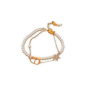 Collier français rétro haut de gamme lettre étoile perle pour femmes lumière luxe polyvalent double couche clavicule chaîne - Product Image 5