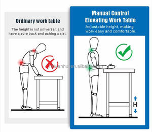 Commercial Ergonomics Adjustable Height Kitchen Stainless Steel Work Table <b>Bench</b> - Product Image 4