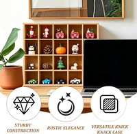 Plateau en bois sculpté, plateau de rangement et de tri en bois pour la maison, l'artisanat et le bureau, plateau en bois divisé en 20 compartiments