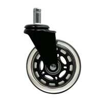Vente à chaud transfrontalière 3 pouces polypropylène Transparent trou de boulon roulettes insérer tige chaise de jeu de bureau universelle