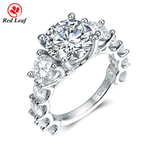 Anello con diamanti 4 <span class=keywords><strong>carati</strong></span> D VVS Moissanite di alta qualità <span class=keywords><strong>925</strong></span> argento placcato <span class=keywords><strong>oro</strong></span> classico da donna - Product Image 1