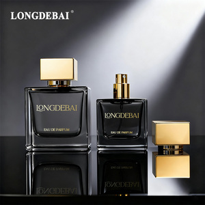 Custom Unique Crimp Perfume Men <b>Bottle</b> 100ml Perfume Empty <b>Bottles</b> 50ml Clear Square Luxury Glass Perfume <b>Bottle</b> with Label - Product Image 4