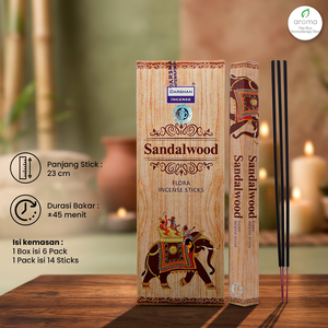 Bâtons d'encens Darshan Sandalwood Flora, bois aromatique indien, bâton parfumé, 100% naturel, écologique, Hexa, utilisation toute saison - Product Image 3