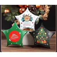 Weihnachten Neujahr Recycelte Materialien Stempeln Pyramide Form Ordner Geschenk box Keks riegel Candy Ivory Board Kunden spezifische Größen