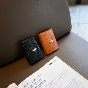 Portefeuille compact en cuir véritable à motif serpent de luxe, avec plusieurs emplacements pour cartes, mini porte-cartes de crédit pour femmes, vente en gros - Product Image 3