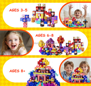 Bloques de Construcción Magnéticos 3D con Temática de Circo, Cubos, Juguete STEM, 100 Piezas, Coloridos, Brillantes, CE EN71, para Niños, Logotipo OEM - Product Image 4