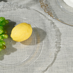 Assiettes de présentation en <span class=keywords><strong>plastique</strong></span> doré réutilisables assiettes de service de dîner de 13 pouces pour les mariages, les célébrations de Thanksgiving vente en gros - Product Image 5