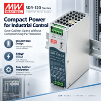 Alimentation électrique sur rail DIN MEANWELL SDR-120-24 24V 5A 120W 88-264VAC PFC actif pour l'automatisation industrielle PLC