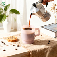 Jade Weiße Glasbecher Einwandige Glas-Teetasse Kaffeetasse mit Henkel Individuell Gefärbte Glasbecher