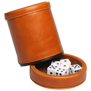 High Quality Round PU Leather Dice Cups Customized Logo Printed High Storage DND Display Case <b>Entertainment</b> Sale - Product Image 5