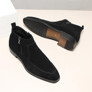 รองเท้าบูทหุ้มข้อผู้ชายแบบผูกเชือก หนังแท้ ลายเสือดาว พื้นยาง กันน้ำ เหมาะสำหรับใส่ทำงาน ฤดูใบไม้ผลิ/ฤดูใบไม้ร่วง - Product Image 6